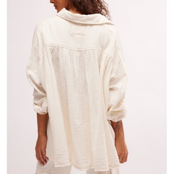 FREE PEOPLE We The Free Cardiff Top in Optic White•Size Medium•NWT - Picture 6 of 12